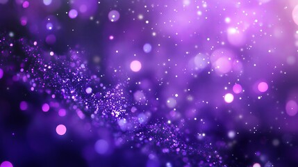 Wall Mural - purple sparkling lights create a festive background with violet bokeh.