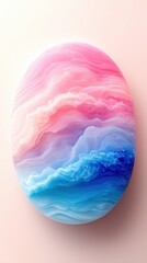 Poster - Abstract Wavy Sphere with Pink and Blue Colors.