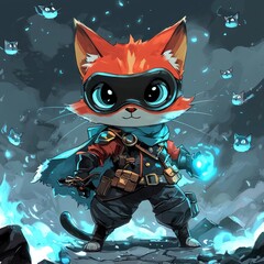 Poster - Fiery Cat Warrior