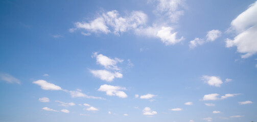 Wall Mural - Blue sky with cloud Good weather Bottom capture shot over horizontal