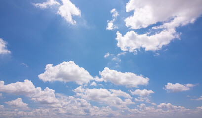 Wall Mural - Blue sky with cloud Good weather Bottom capture shot over horizontal