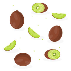 Kiwi whole, sliced, halves