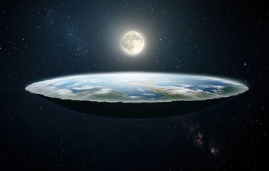 Wall Mural - a large planet with a moon in the sky. the planet is so large that it is a giant ball. the moon is s