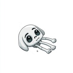 Poster - Cute Skeleton Dog Illustration