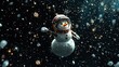 © otticart - christmas, a snowman astronaut in space