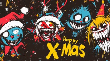 Wall Mural - a punk inspired christmas card