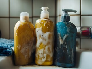 Presence of microorganisms on shampoo bottles in the bathroom Pathogens, Bathroom Emphasizing hygiene risks