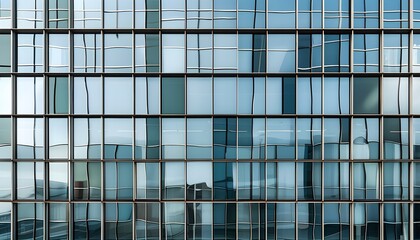 Canvas Print - Abstract Reflections of City Life in Office Building Glass Windows