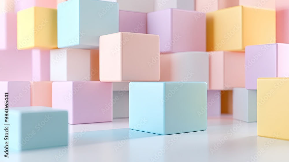Colorful Abstract Blocks Arrangement Background