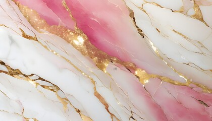 Elegant pink marble with shimmering gold veins, creating a stunning abstract background ideal for vibrant wallpaper design