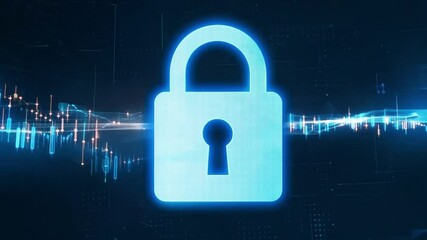 Poster - A glowing digital lock symbol is displayed prominently, representing concepts of online security and encryption. The design is visually striking against a dark backdrop.
