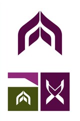 Poster - Abstract Geometric Logo Design with Purple and White Elements