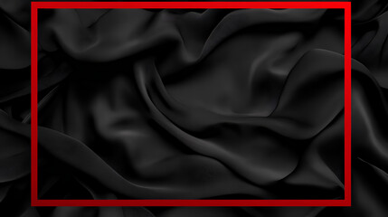 A black fabric with a red border