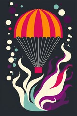 Poster - Abstract Parachute Design with Flames