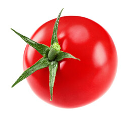 Wall Mural - single fresh tomato isolated on white background. clipping path