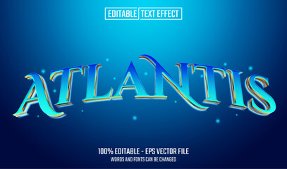 Wall Mural - editable text style effect - atlantis text style theme.