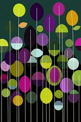 Wall Mural - Abstract Geometric Pattern with Circles and Lines