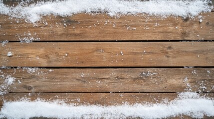 Empty wooden background with snow boards for product presentations or text and lettering, top view, copy space
