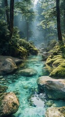 Wall Mural - Crystal-clear spring in a forest