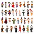 © Kathy  - Cartoon cute halloween kids in trick or treat