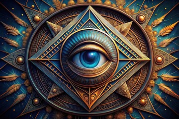 modern mystical symbol geometric ancient occult esoteric eye design minimalist mysterious retro futuristic intricate secrecy hidden knowledge ancient wisdom symbolic spirituality complex simplicity