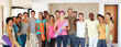 © Leffy/peopleimages.com - Exercise, group and portrait of people in studio for yoga class, solidarity and support in wellness. Yogi, happy and friends with confidence in fitness club for healthy workout together in morning