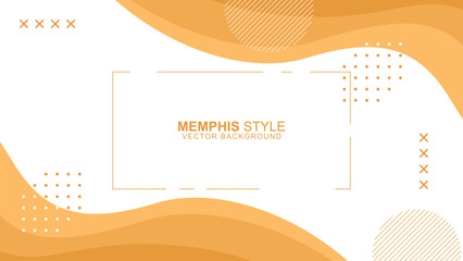 Poster - Orange memphis style minimalist background