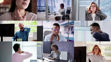 Wall Mural - Ergonomic Chair And Posture Behind Workstation Computer