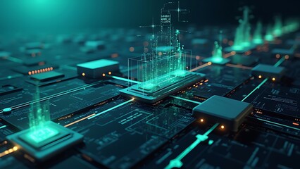 A concept illustration of blockchain technology featuring a digital ledger. This visual highlights the secure and transparent nature of blockchain, emphasizing its role in modern data management.