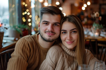 Wall Mural - Luxury candlelight dinner setup for couple on Valentine day Romantic date anniversary, Generative AI