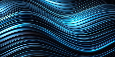 Black and blue liquid abstract background with flowing waves