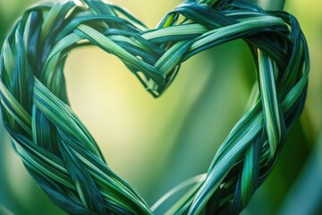 Canvas Print - Natural woven heart shape of wheat sheaves.