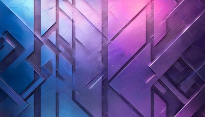 Wall Mural - Mesmerizing abstract metallic backdrop featuring a vibrant purple and blue gradient with intricate geometric textures