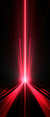 Wall Mural - red light speed: an abstract, futuristic image of red light streaks against a black background, evok