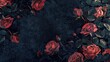 © Vlad - Dark Roses. Vintage Floral Art Design on Abstract Gothic Background