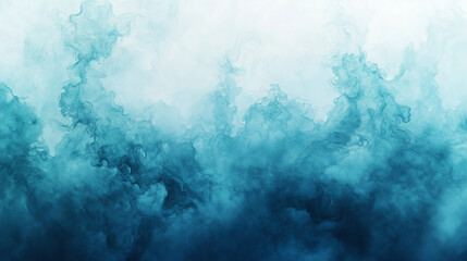 Poster - Blue Smoky Mist Clouds in Abstract Fluid Motion