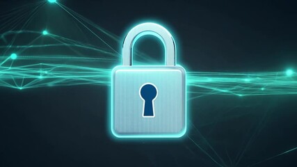 Poster - The shiny padlock, prominently displayed against a dark backdrop, represents security and protection. This imagery captures the essence of safeguarding information and privacy.
