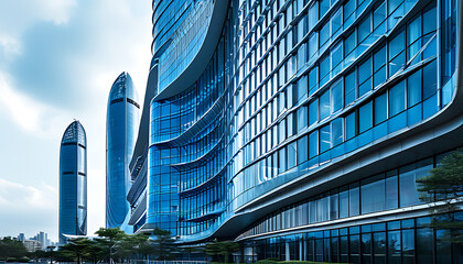 Xiamen Business Tech Landmark, Cool Blue Architecture Views