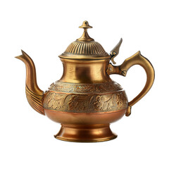 Wall Mural - antique gold teapot transparent background