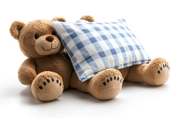 Poster - a stuffed bear with a pillow

