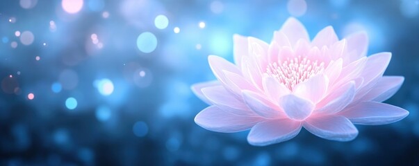 bright shiny transparent flower with dark bokeh background