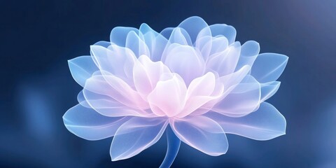 bright shiny transparent flower with dark bokeh background