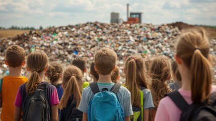 Crowd of Young Students at an Outdoor Event or Protest