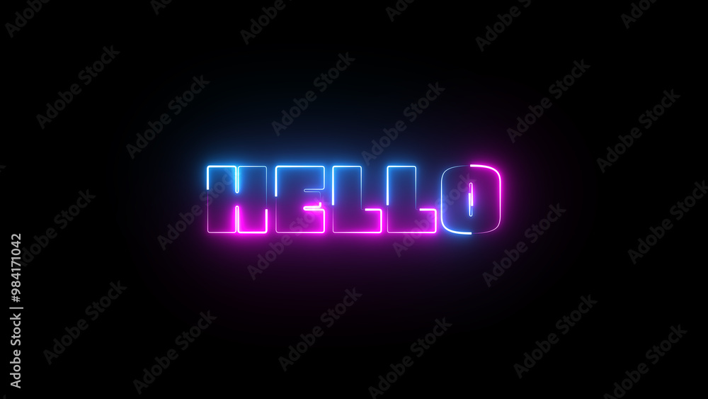 Hello Imges Hello text font with neon light. hello text effect neon style. Hello ...
