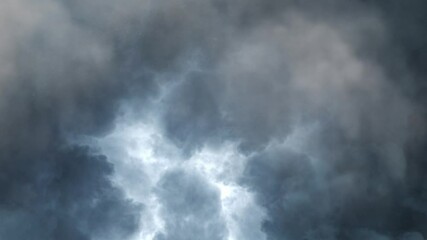 Wall Mural - storm multicell lightning night 4k