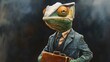 © Khukrit - Covert Chameleon:A Spy's Watercolor Disguise on a Dark Background