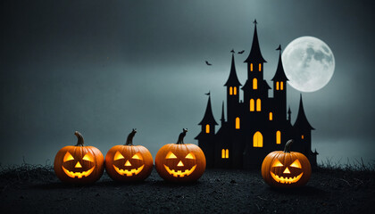 Halloween decorations, scary ambience, stock photo