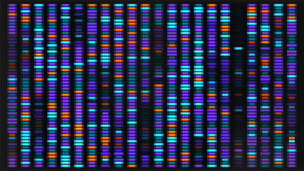 Wall Mural - dna sequence map. genetic visualization pattern for medical analysis background. abstract science bg