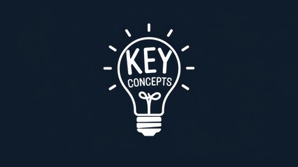 Wall Mural - Light Bulb with Key Concepts Illustration