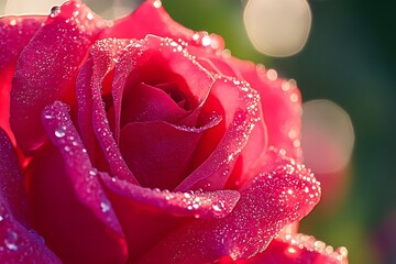 Sticker - pink rose with drops